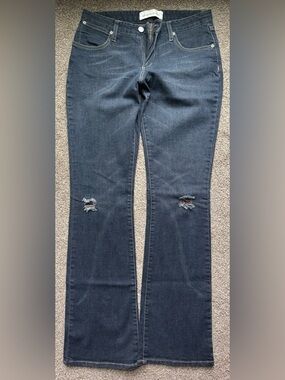 Paper Denim & Cloth Dark Blue Women's Distressed Bootcut Jeans